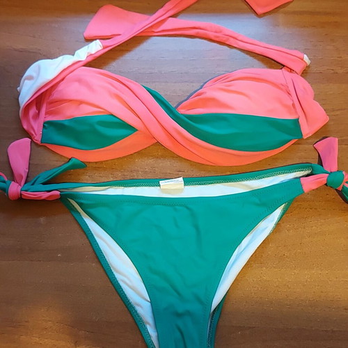 G. GIUGLIA bikini set red and green, size M-L (TG: 46)