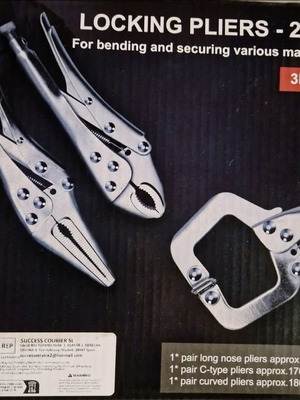Set of 3 locking pliers grip new