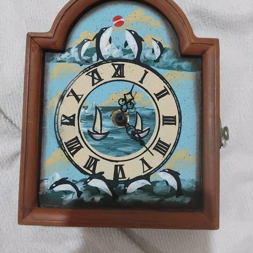 Wall clock key holder painted like new