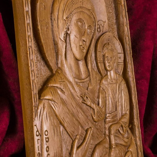 Panagia Portaïtissa icon made of wax, mastic and incense new