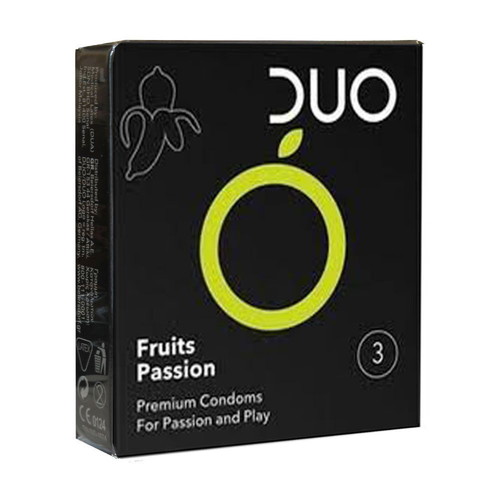 DUO condoms with flavors, pack of 3, new