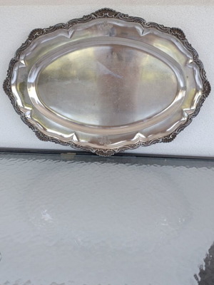 Victor Boivin Paris Silver Serving Tray used, rare circa 1900