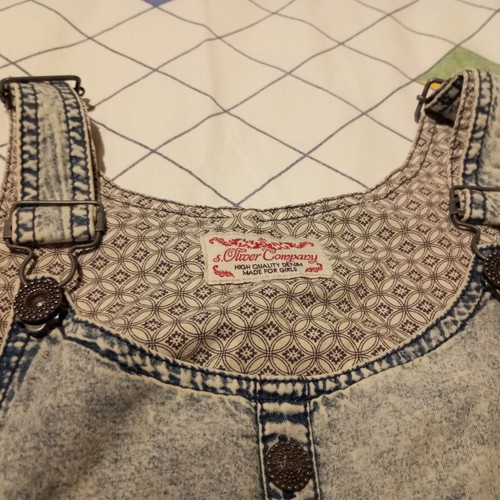 S.Oliver Vintage-Vibe Acid Wash Denim Short Overalls like new, blue