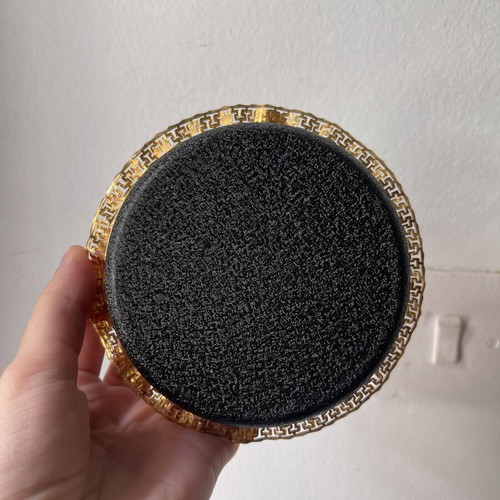 Vintage ashtray with embroidery and gold detail