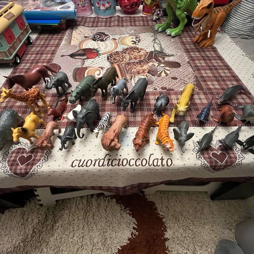 Plastic animals used, set of 30, farm jungle sea
