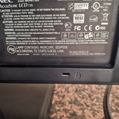 NEC ASLCD73V-BK Accusynk LCD monitor used, very good condition