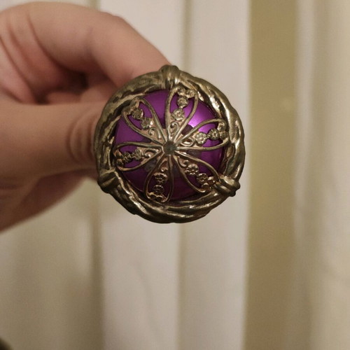 Vintage earrings new, purple with gold