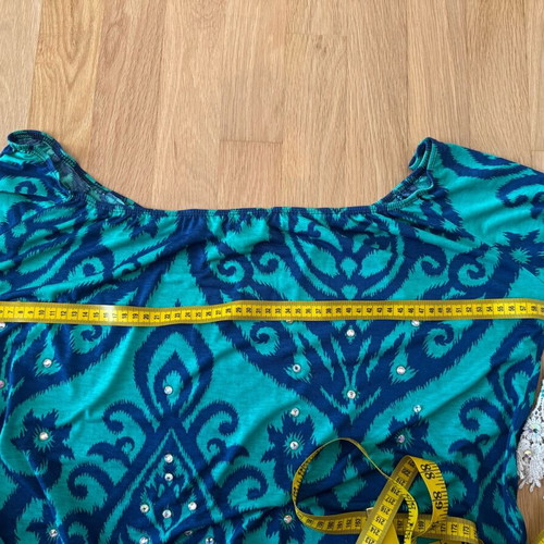 Cezanne dress used with crystals one size blue turquoise