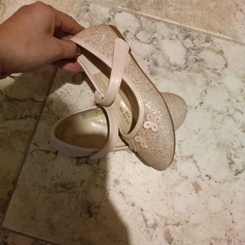 Children's ballerinas like new, soft pink glitter size 32