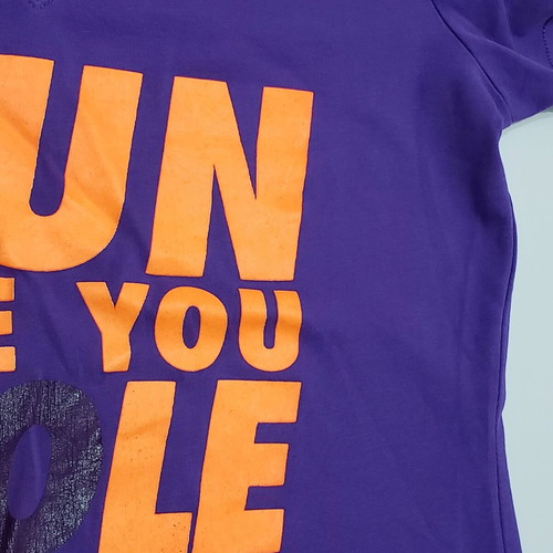Nike Running Slim Dri-Fit cotton t-shirt size S used, purple and orange