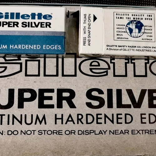 Gillette Super Silver shaving blades new, pack of 3
