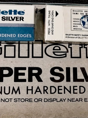 Gillette Super Silver shaving blades new, pack of 3