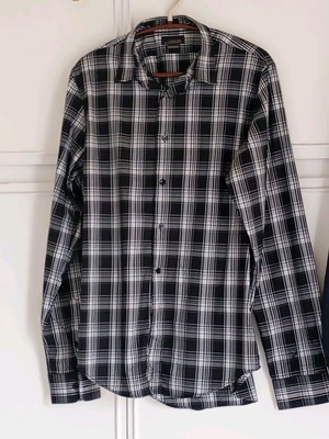 Spring men's shirt Zara size M like new, black and white