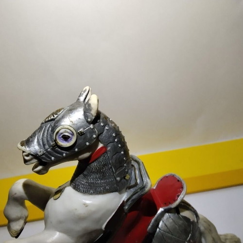 Papo reared up armored horse figure, fantasy world medieval knights