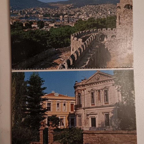 Folded postcards used, lot of 5 from Holy Land and Greece