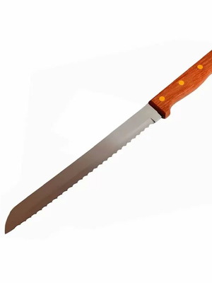 Bread knife with wooden handle new, 42cm