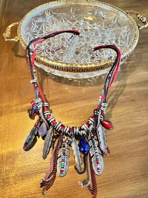 Necklace with colorful stones like new, ethnic