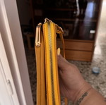Crossbody bag with wallet and phone holder, mustard