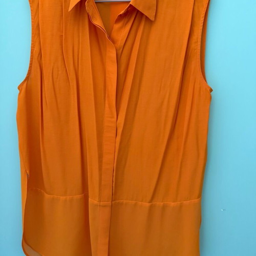 Sisley orange sleeveless shirt like new, size S oversized