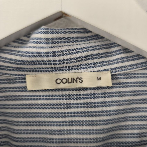 Collins Light Blue Linen-Blend Striped Shirt M Size Like New