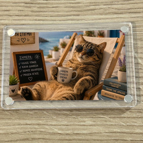 Acrylic fridge magnet "Today I Choose Me" Summer Cat new