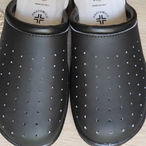 Unisex anatomical slippers size 43, black, made in Italy