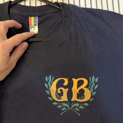 Goodbie Local Heroes T-shirt like new, medium, navy
