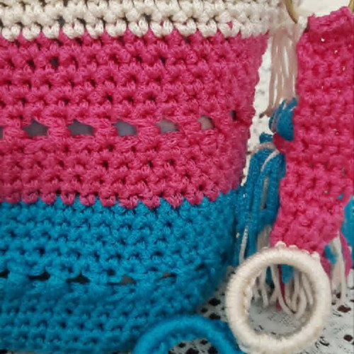Fuchsia Lagoon Bag new, handmade shoulder bag colorful