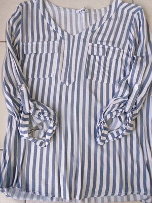 Striped shirt used, thin fabric, spring summer, size M