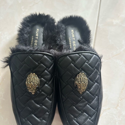 Mules winter used Kurt Geiger black leather with fur size 40