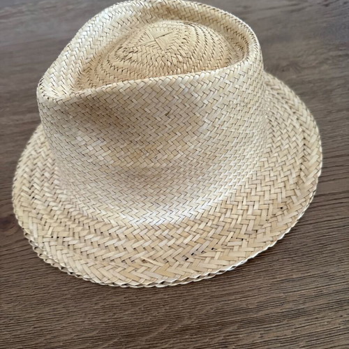 Handmade straw hat like new, beige size M