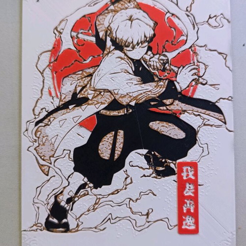 Embossed 3D Art Print Demon Slayer Zenitsu new