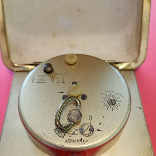 Europa Vintage Folding Mechanical Travel Alarm Clock used