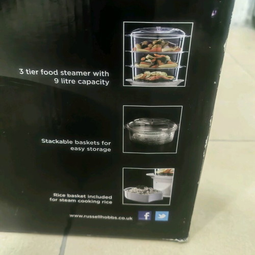 Russell Hobbs steamer like new with 3 tiers, 9 liters, 60 minutes