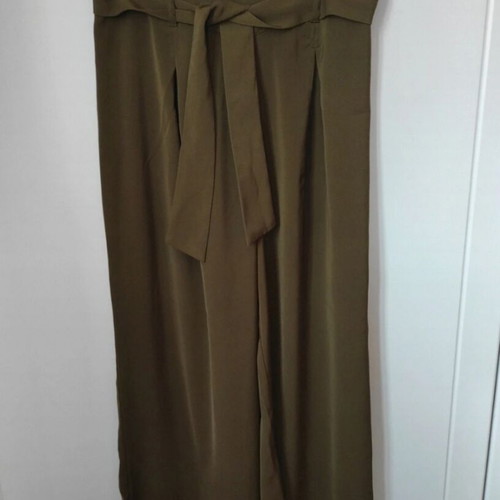 Stradivarius green high-waisted pants with belt used, size S