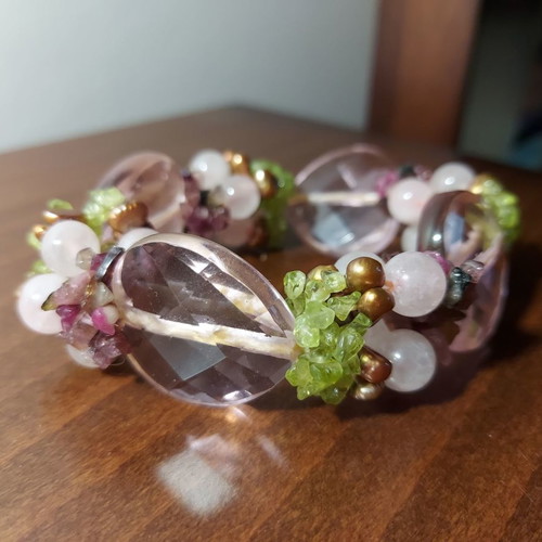 Handmade bracelet with semi-precious stones like new