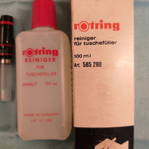 Rotring isographs and rapidographs used, pack of 8 with ink and lubricant