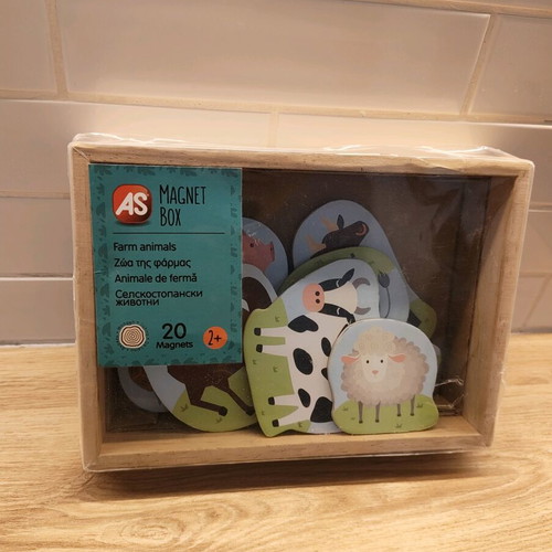 Magnetic wooden animal toy used for ages 2+