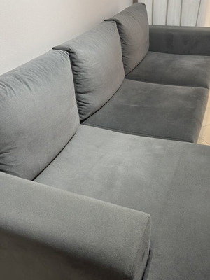 Velvet corner sofa like new