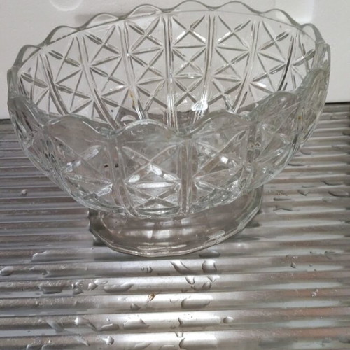 Crystal vase vintage oval 25 x 20, height 17 cm like new