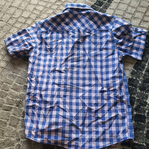 Zara kids checked shirt blue and pink used 7-8 years