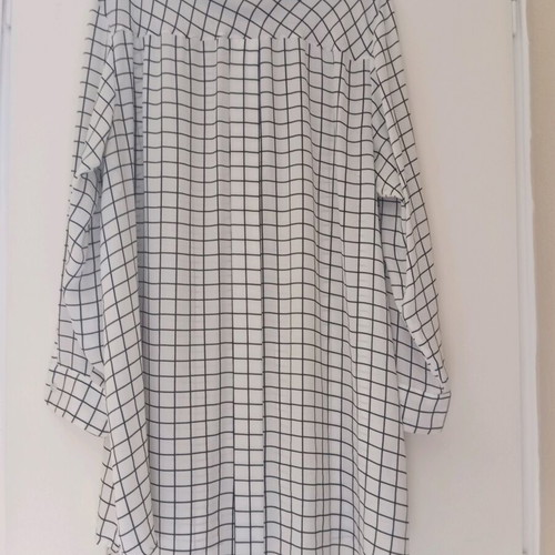 Shirt dress black and white striped transparent like new