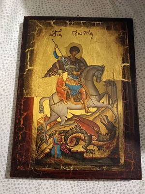 Saint George icon used 26x19cm