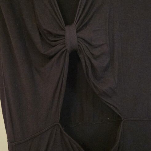 Blasting black fitted dress with open back, size M