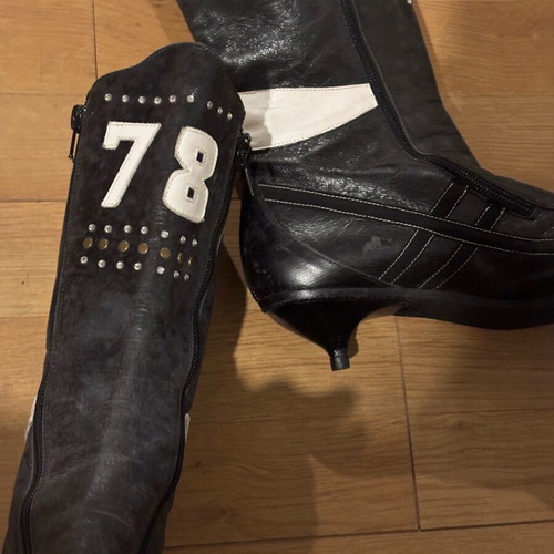 Leather cowboy boots Tsakiris Mallas used, size 42, black with gold