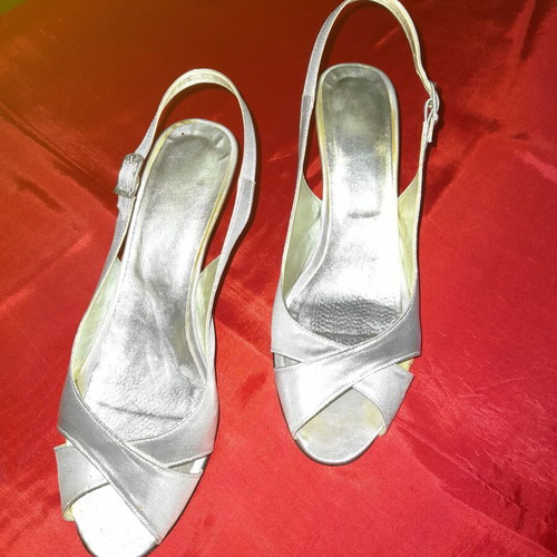Elite silver women's sandals size 36 like new, 7 cm heel