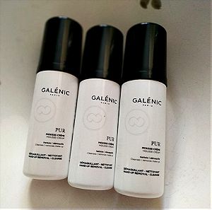 Galenic Pur Mousse-Creme 3x 50ml travel size Αφρός Καθαρισμού & Ντεμακιγιάζ για το Πρόσωπο