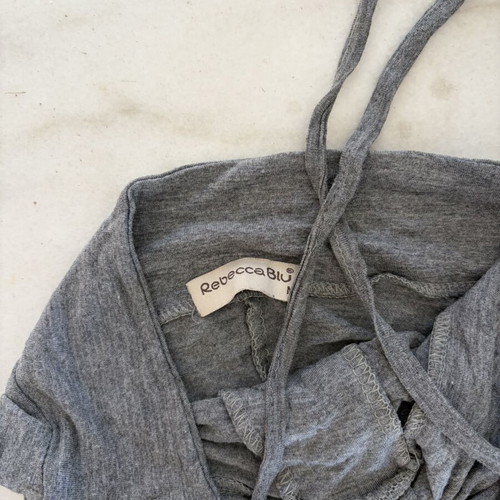 Rebecca Blu Vintage 90s Gray Sweetheart Bow Halter Bodysuit like new