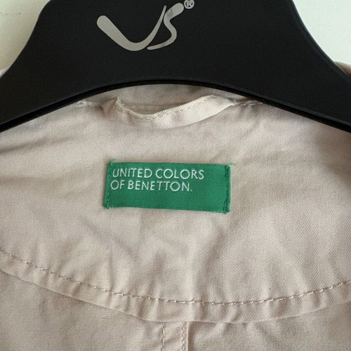 Benetton cotton parka with hood like new, pink, size M