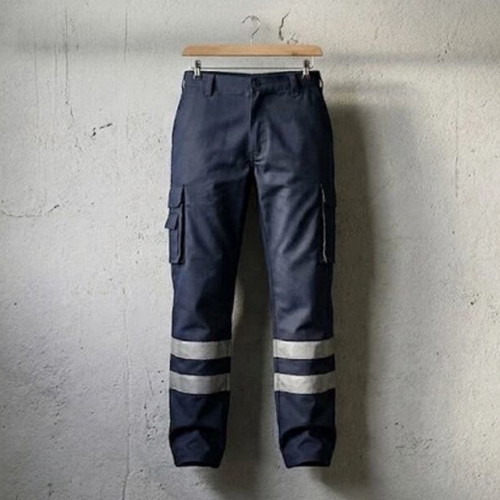 ROLY men's work cargo pants, dark blue, high visibility